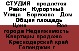 СТУДИЯ - продаётся › Район ­ Курортный › Улица ­ Борисова › Дом ­ 8 › Общая площадь ­ 19 › Цена ­ 1 900 000 - Все города Недвижимость » Квартиры продажа   . Краснодарский край,Геленджик г.